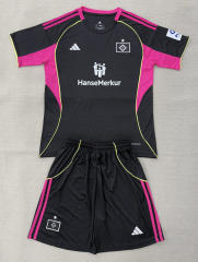 25-26 Hamburger SV 2nd Away Black&Pink Soccer Uniform-AY