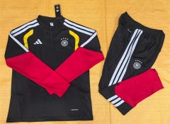 25-26 Germany Black Thailand Soccer Tracksuit-GDP