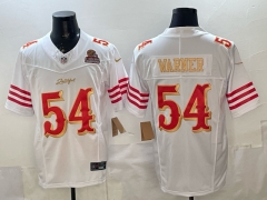 (Logo 2) San Francisco 49ers 5 Generations White #54 NFL Jersey-0840