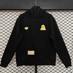(S-3XL) Retro Embroidered Version Roma Black Thailand Soccer Tracksuit Top With Hat-CS