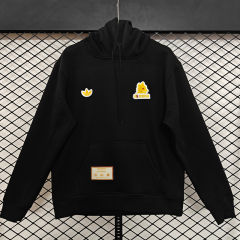 (S-3XL) Retro Embroidered Version Roma Black Thailand Soccer Tracksuit Top With Hat-CS