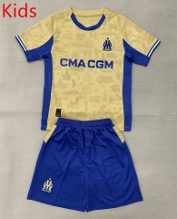 25-26 Olympique de Marseille 3nd Away Khaki kids Soccer Uniform-AY