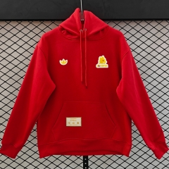 (S-3XL) Retro Embroidered Version Roma Red Thailand Soccer Tracksuit Top With Hat-CS