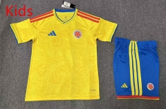 26-27 Colombia Home Yellow Kids/Youth Soccer Uniform-4247
