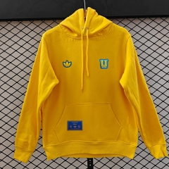 (S-3XL) Retro Embroidered Version Tigres UANL Yellow Thailand Soccer Tracksuit With Hat-CS