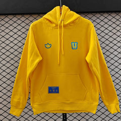 (S-3XL) Retro Embroidered Version Tigres UANL Yellow Thailand Soccer Tracksuit With Hat-CS