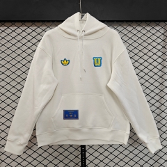 (S-3XL) Retro Embroidered Version Tigres UANL White Thailand Soccer Tracksuit With Hat-CS