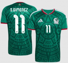 (S-4XL) 2026 World Cup Mexico Home Green (S.GIMENEZ #11) Thailand Soccer Jersey AAA-4506