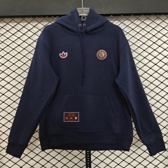 (S-3XL) Retro Embroidered Version Aston Villa Royal Blue Thailand Soccer Tracksuit Top With Hat-CS