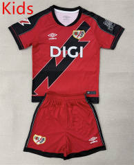 25-26 Rayo Vallecano Away Red&Black Kids/Youth Soccer Uniform-AY