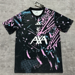 (S-4XL) 25-26 Liverpool Black&Pink Thailand Training Soccer Jersey AAA-4506