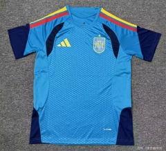 (S-4XL) 26-27 Spain Blue Thailand Soccer Training Jersey-5493