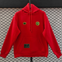 (S-3XL) Retro Embroidered Version Celtic Red Thailand Soccer Tracksuit Top With Hat-CS