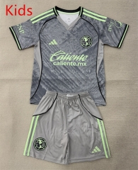 2025-2026 Club America 2nd Away Grey Kids/Youth Soccer Uniform-AY