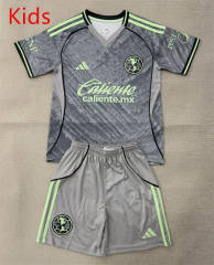 2025-2026 Club America 2nd Away Grey Kids/Youth Soccer Uniform-AY