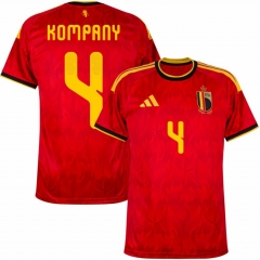 (S-4XL) 2026 World Cup Belgium Home Red (Kompany #4) Thailand Soccer Jersey AAA