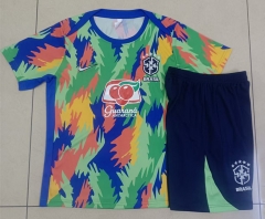 25-26 Brazil Colorful Short-sleeve Thailand Soccer Tracksuit-815