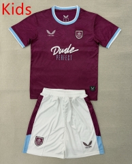 25-26 Burnley Home Wine Red Kids/Youth Soccer Uniform-AY