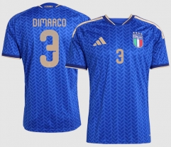 (S-4XL) 26-27 Italy Home Blue (DiMARCO #3) Thailand Soccer Jersey AAA