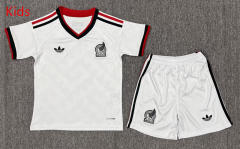 2026 World Cup Mexico Away White Kids/Youth Soccer Uniform-3162