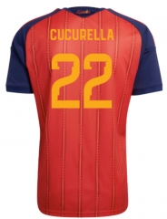 (S-4XL) 26-27 Spain Home Red (Cucurella #22) Thailand Soccer Jersey AAA