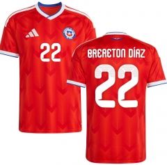 (S-4XL) 2026 World Cup Chile Home Red (BRERETON DíAZ #22) Thailand Soccer Jersey AAA-512