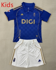 25-26 Real Oviedo Home Blue Kids/Youth Soccer Uniform-AY