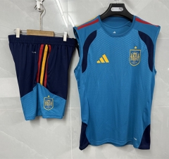 (S-3XL) 26-27 Spain Light Blue Thailand Training Vest Soccer Uniform-8841
