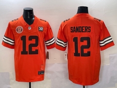 Retro Version Cleveland Browns 3 Generations Orange #12 NFL Jersey-0840