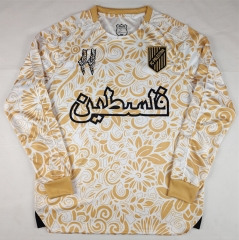(S-4XL) 2025-2026 Special Arabic Version Palestine Gold&Yellow LS Thailand Soccer Jersey AAA-2038
