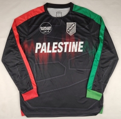 (S-4XL) 2025-2026 Special English Version Palestine Black LS Thailand Soccer Jersey AAA-2038
