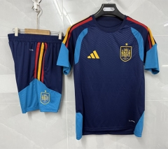(S-3XL) 26-27 Spain Royal Blue Thailand Training Soccer Uniform-8841