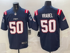 (Logo 1) New England Patriots Royal Blue #50 NFL Jersey-0840