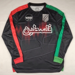 (S-4XL) 2025-2026 Special Arabic Version Palestine Black LS Thailand Soccer Jersey AAA-2038