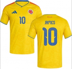 (S-4XL) 26-27 Colombia Home Yellow (JAMES #10) Thailand Soccer Jersey AAA-403
