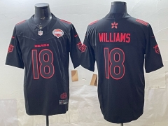 (Logo 3) Chicago Bears 4 Generations Black #18 NFL Jersey-0840