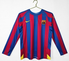 Retro Version 05-06 Champion Version Barcelona Home Red&Blue LS Thailand Soccer Jersey AAA-C1046