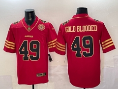 (Logo 5) San Francisco 49ers Red #49 NFL Jersey-0840