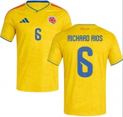 (S-4XL) 26-27 Colombia Home Yellow (RICHARD RIOS #6) Thailand Soccer Jersey AAA-403