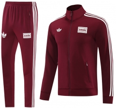 25-26 Adi&Oasis Maroon Thailand Soccer Jacket Uniform-LH