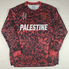 (S-4XL) 2025-2026 Special English Version Palestine Black&Red LS Thailand Soccer Jersey AAA-2038