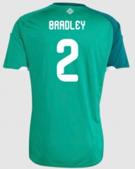 (S-4XL) 26-27 Northern Ireland Home Green (BradLey  #2) Thailand Soccer Jersey AAA-4506