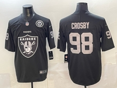 (Logo 5) Las Vegas Raiders Black #98 NFL Jersey-0840