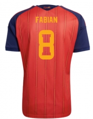 (S-4XL) 26-27 Spain Home Red (Fabian #8) Thailand Soccer Jersey AAA