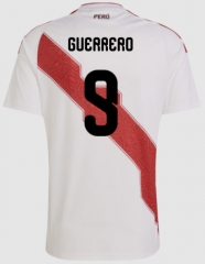 (S-4XL) 26-27 Peru Home White (Guerrero  #9) Thailand Soccer Jersey AAA-8025