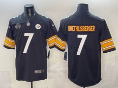 (Logo 4) Pittsburgh Steelers Black #7 NFL Jersey-0840