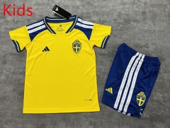 2026 Sweden Home Yellow Kids/Youth Soccer Uniform-4506