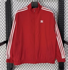 (S-3XL) 25-26 Adidas Red Thailand Waterproof Trench Coats-7209