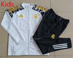 25-26 Real Madrid White Kids/Youth Soccer Jacket Uniform-815