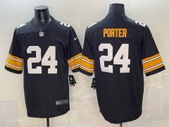 (Logo 1) Pittsburgh Steelers Black #24 NFL Jersey-0840
